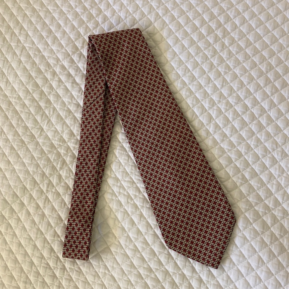 YSL Yves Saint Laurent Men's Red Vintage Tie silk